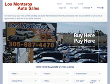 Tablet Screenshot of losmonterosautosales.com